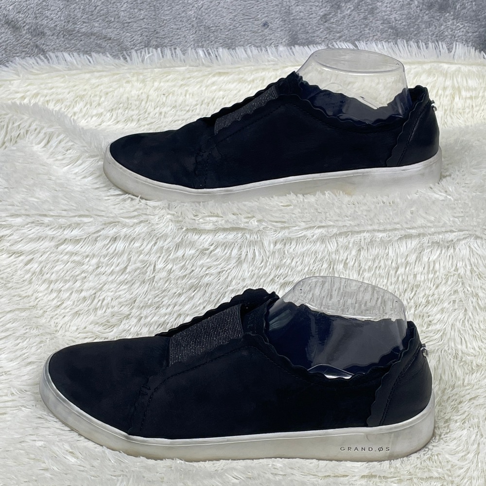 Cole Haan Grand.OS Slip On Sneakers Womens 8.5 Black Very Good Scalloped W17782